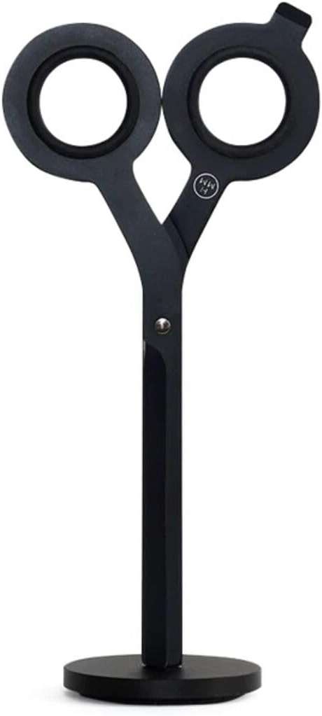 HMM Scissors - 2-in-1 All Purpose Scissors & Box Cutter - Heavy Duty, Lightweight, with Magnetic Brass Base for Office, Kitchen, & Crafts, Stainless Steel - Black - Image 1