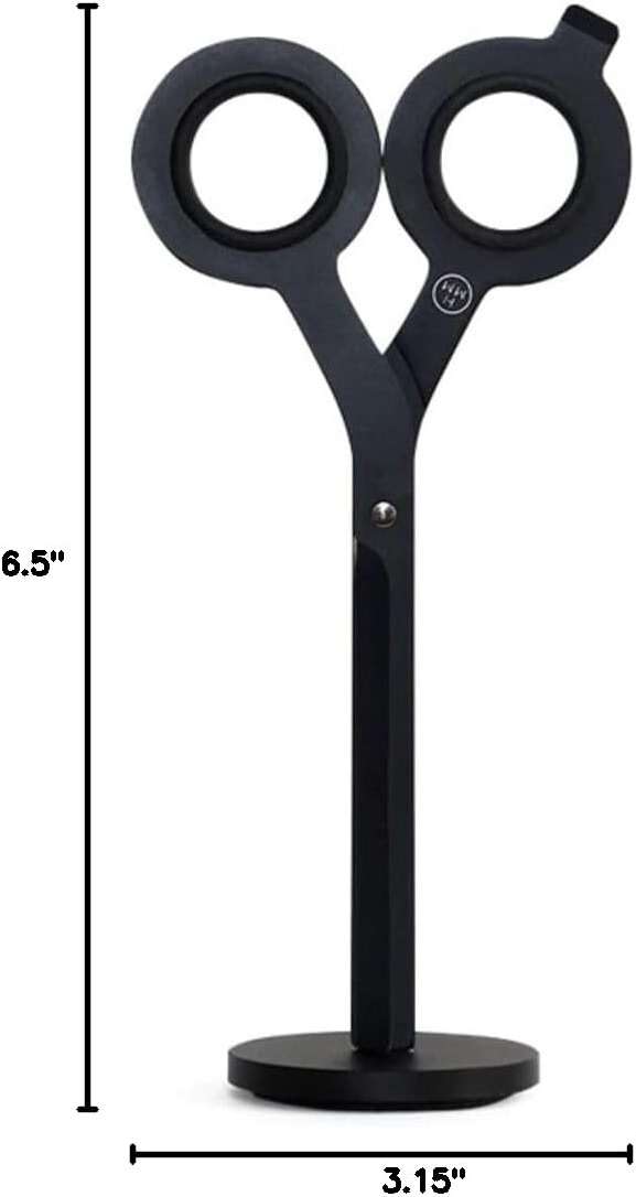 HMM Scissors - 2-in-1 All Purpose Scissors & Box Cutter - Heavy Duty, Lightweight, with Magnetic Brass Base for Office, Kitchen, & Crafts, Stainless Steel - Black - Image 3