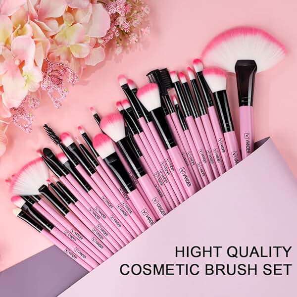 Makeup Brushes, VANDER 32pcs Makeup Brush Set Professional Soft Synthetic Foundation powder concealer blending Make up Brushes, eye shadow blush face brush set, Pink - Image 9