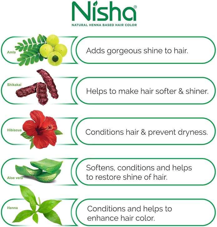 Nisha Natural Henna Based Hair Color (Natural Black) 10GM Pack of 10 - Image 5