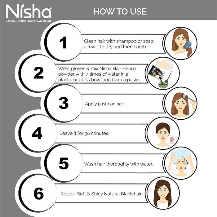 Nisha Natural Henna Based Hair Color (Natural Black) 10GM Pack of 10 - Image 6