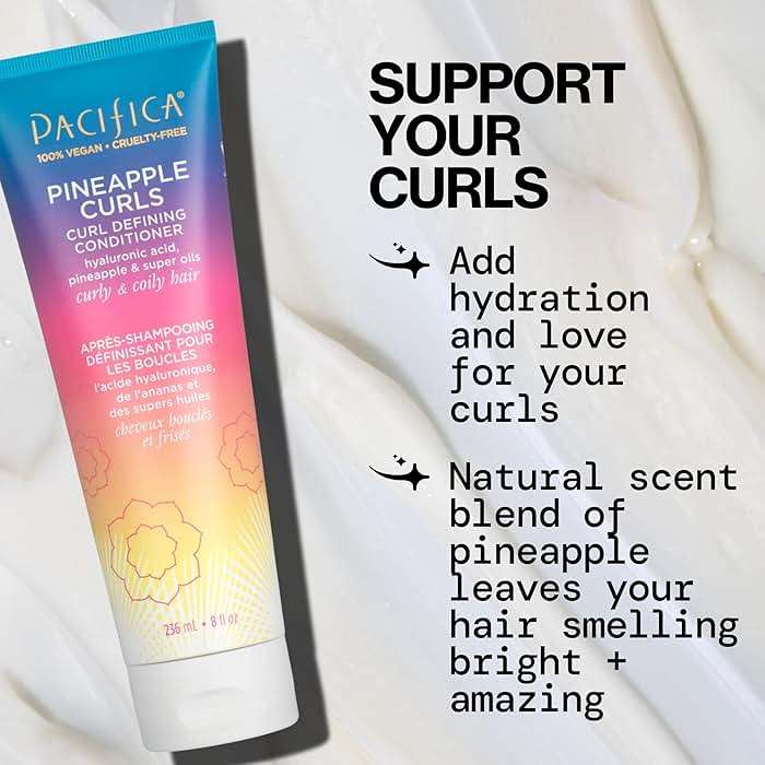 Pacifica Beauty, Pineapple Curls Defining Natural Conditioner, For Curly, Coily and Textured Hair Types, Pineapple Scent, Sulfate Free and Silicone Free, 100% Vegan and Cruelty Free | Hair Conditioner - Image 3