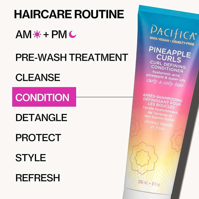 Pacifica Beauty, Pineapple Curls Defining Natural Conditioner, For Curly, Coily and Textured Hair Types, Pineapple Scent, Sulfate Free and Silicone Free, 100% Vegan and Cruelty Free | Hair Conditioner - Image 10