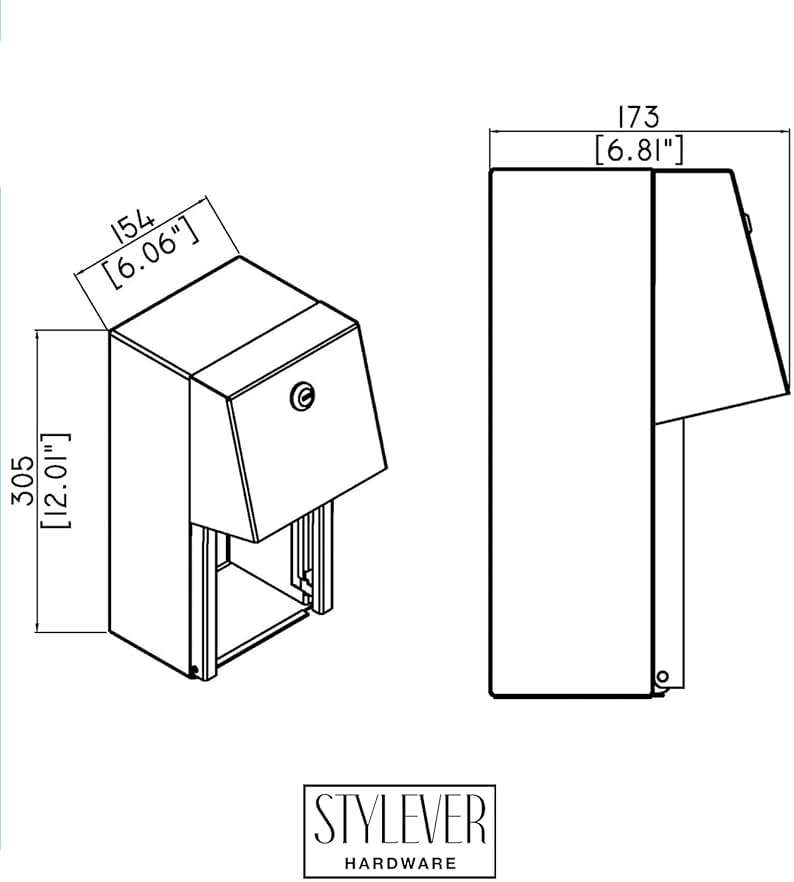 Stylever Commercial Toilet Paper Dispenser - 304 Stainless Steel Double Roll Holder - Heavy Duty Lockable Wall Mount Tissue Dispenser for Restroom - Metal Bathroom Fixtures - Image 2