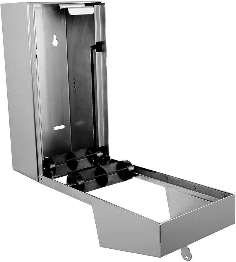 Stylever Commercial Toilet Paper Dispenser - 304 Stainless Steel Double Roll Holder - Heavy Duty Lockable Wall Mount Tissue Dispenser for Restroom - Metal Bathroom Fixtures - Image 4