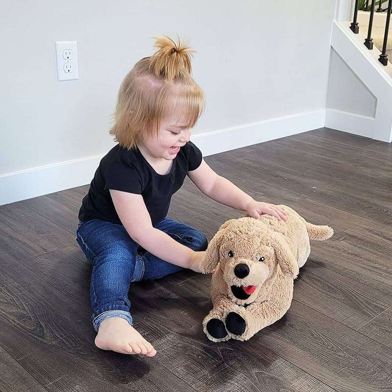 LotFancy Dog Stuffed Animals Plush, 21" Soft Cuddly Golden Retriever Plush Toys, Large Stuffed Dog, Puppy Dog Stuffed Animals, Easter Birthday Gift for Kids Girls Boys - Image 2