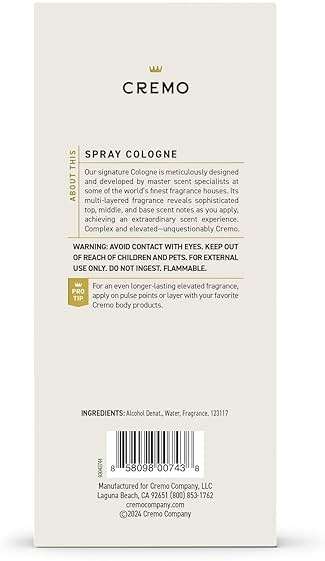 Cremo Cologne For Men - Spice & Black Vanilla Mens Cologne Spray, An Explosion of Vibrant Spices, Dark Woods and Black Vanilla, Multi-Layered Signature Men's Fragrances, 3.4 Fl Oz - Image 8