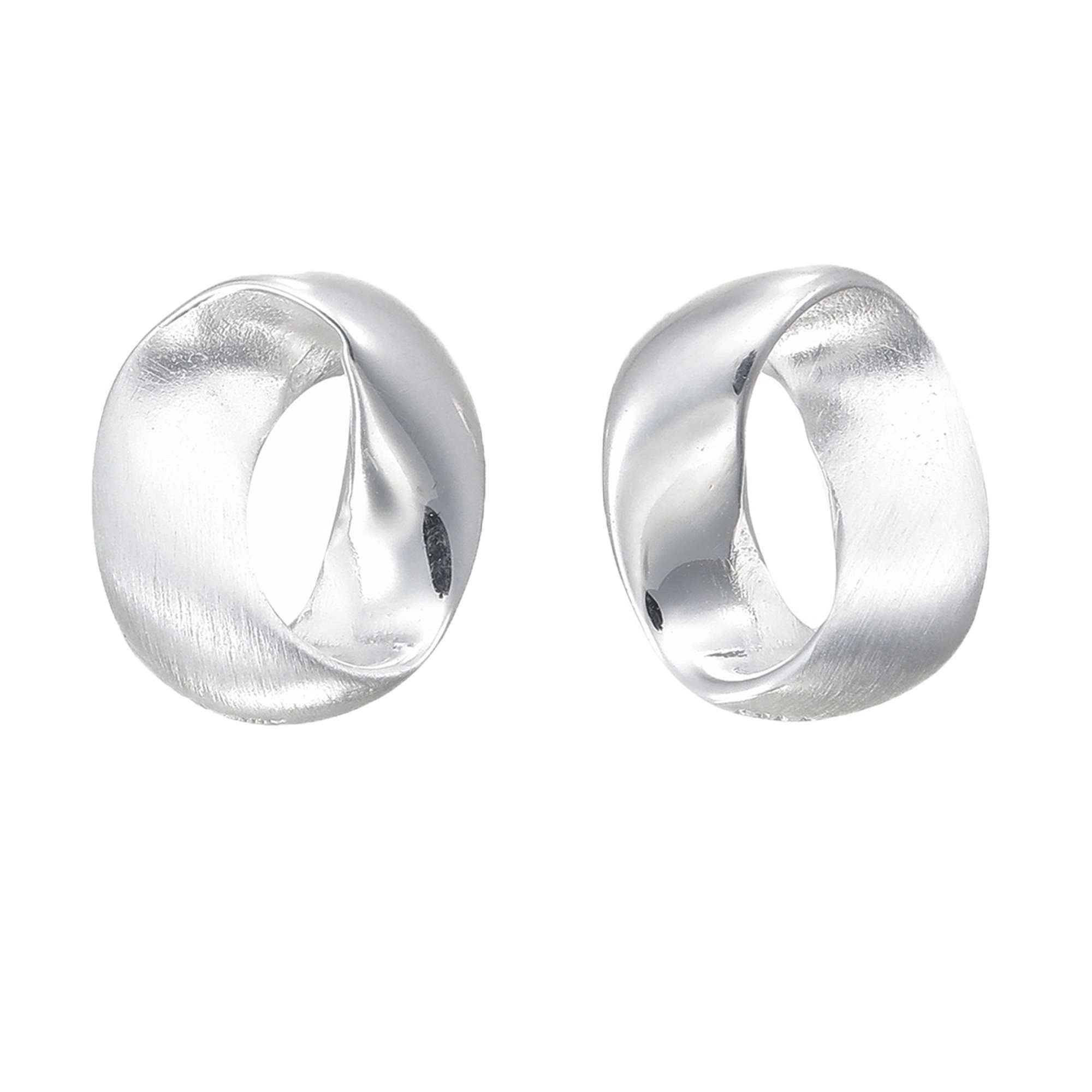 Boma Jewelry Sterling Silver Mobius Strip Twisting Modern Stud Earrings - Image 1