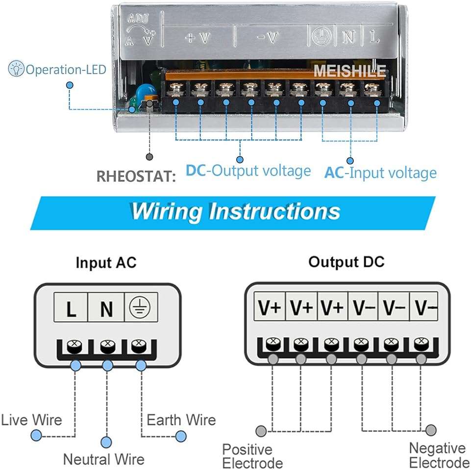 48V 10.4A 500W DC Switching Power Supply Adapter PSU AC-DC 48Volt Industrial Transformer Converter 0-8/5amps Drive Sensor System Lamp Meter Controller Servos Ultraso Electric Motor Fan SMPS 110V/220V - Image 3