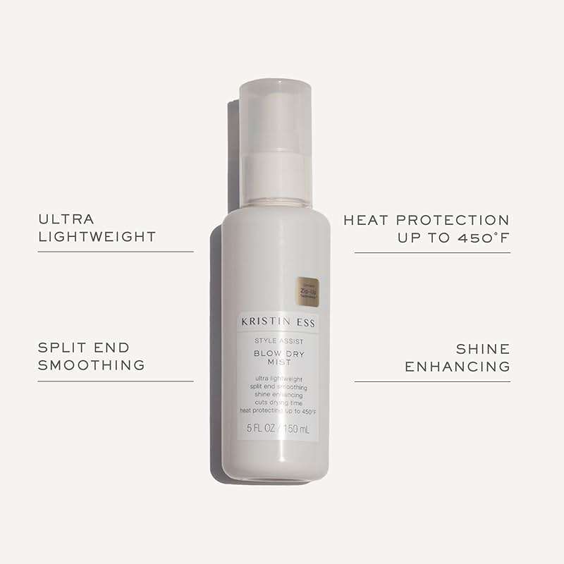 Kristin Ess Hydrating Heat Protection Spray for Hair - Blow Dry Frizz Control + Shine Enhancing -Anti Humidity Thermal Heat Protectant Spray - Repair + Protect Hair Up to 450 Degrees - Pear Fragrance - Image 3
