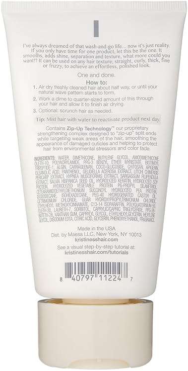 Kristin Ess Hair Weightless Shine Air Dry Cream for Curl Definition, Smoothing + Blowout Prep - Frizz Control - Light Hold - Women's Styling Product for Frizzy, Wavy + Curly Hair - Vegan - Image 2