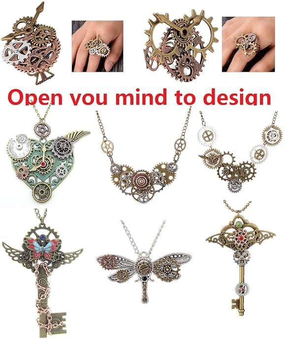 30pcs Antique Bronze Mix Skeleton Steampunk Clock Face Watch Gear Cog Wheel Pendant Charms Jewelry Making DIY Steampunk Gear Pendant Charms Wholesale (M071) - Image 7