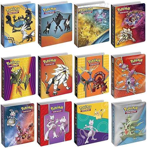 4 Pokemon Mini Album Binders Bundle For Cards - Sleeves Included - Protect Your Deck In Style - Cool Graphics Featuring Your Favorite Pokemon Characters - Durable Lightweight Design - Image 1