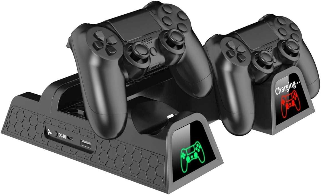 OIVO PS4 Stand for PlayStation 4 Console, Cooling Station for PS4 Slim/Pro/PlayStation 4 Consoles, Pro Vertical Stand with 12 Game Slots - Image 4