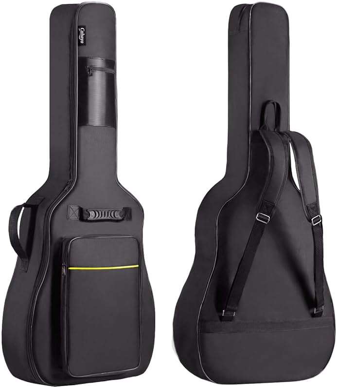 CAHAYA 41 In Acoustic Guitar Bag 0.35 In Thick Padding Water Resistent Dual Adjustable Shoulder Strap Guitar Case Gig Bag with Back Hanger Loop, Black CY0152 - Image 1