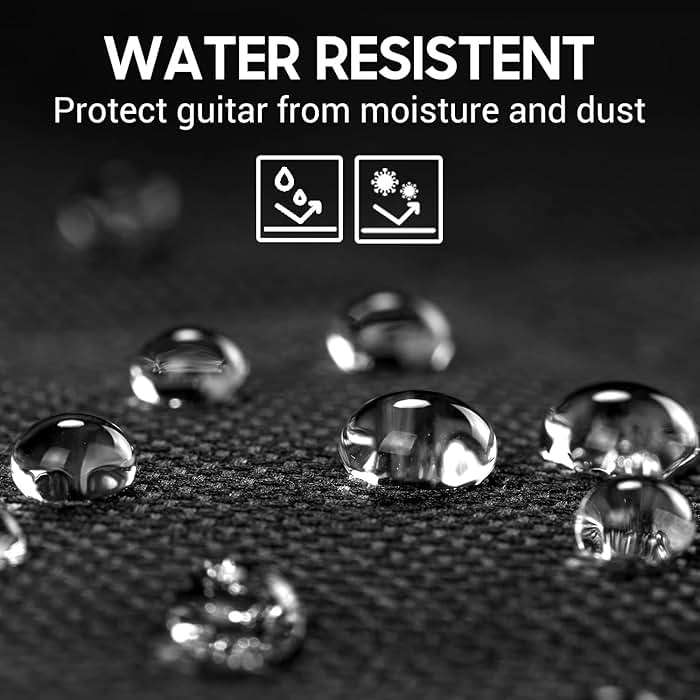 CAHAYA 41 In Acoustic Guitar Bag 0.35 In Thick Padding Water Resistent Dual Adjustable Shoulder Strap Guitar Case Gig Bag with Back Hanger Loop, Black CY0152 - Image 4