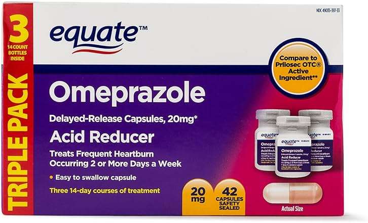 Equate - Omeprazole Magnesium 20.6 mg, Acid Reducer, Delayed Release, 42 Capsules (Pack of 2) - Image 1