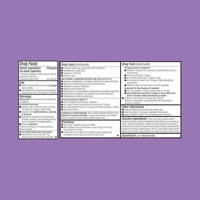 Equate - Omeprazole Magnesium 20.6 mg, Acid Reducer, Delayed Release, 42 Capsules (Pack of 2) - Image 2