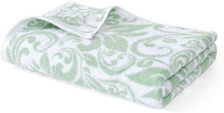 Modern Threads 6 Piece Bath Towel Set – Bathroom Set with 2 Bath Towels, 2 Hand Towels, and 2 Wash Cloths – 100% Cotton, Super Absorbent & Extra Soft – Reversible Botanical Vine (Sage Green) - Image 6