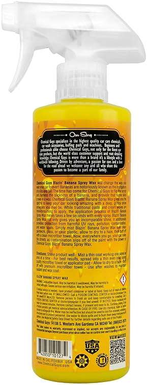 Chemical Guys Spray Wax Blazin' Banana - Carnauba Car Wax Spray for High Gloss Shine and Protection, Safe for Cars, Trucks, SUVs, RVs, and More - 16 oz - Image 2