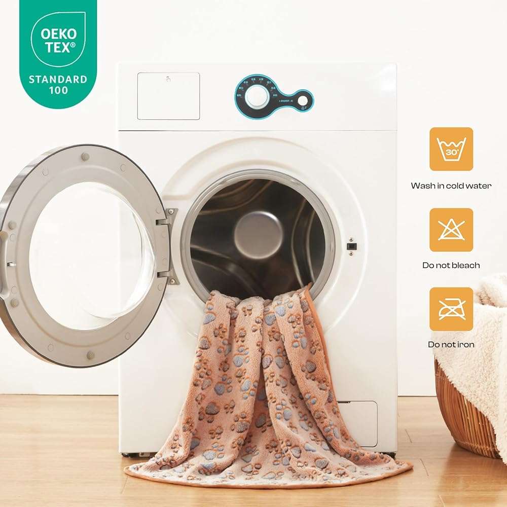 Luciphia 1 Pack 3 Blankets Super Soft Fluffy Premium Fleece Pet Blanket Flannel Throw for Dog Puppy Cat Paw Brown/Pink/White Large(41x31 inch) - Image 6