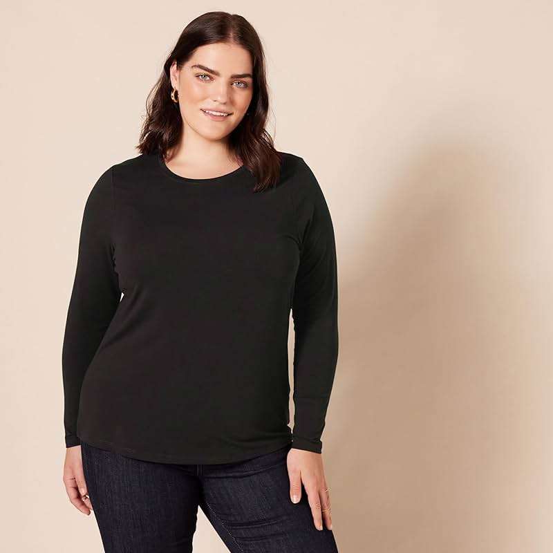 Amazon Essentials Women's Regular-Fit Long-Sleeve Crewneck T-Shirt (Available in Plus Size) - Image 6