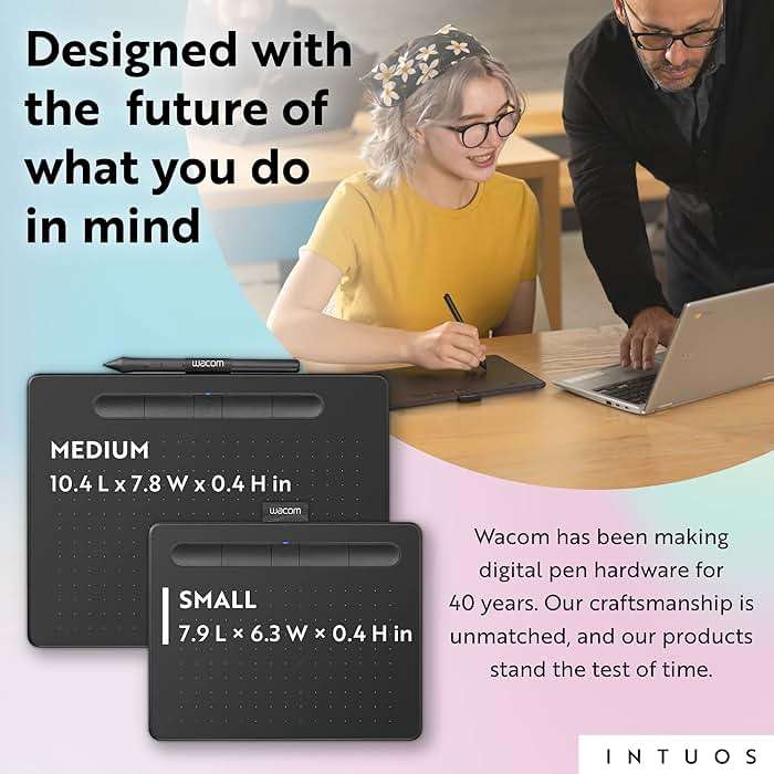 Wacom Intuos Small Bluetooth Graphics Drawing Tablet, 4 Customizable ExpressKeys, Portable for Teachers, Students and Creators, Compatible with Chromebook Mac OS Android and Windows - Black - Image 7