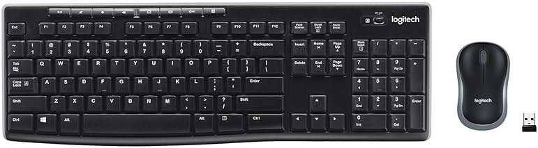 Logitech MK270 Wireless Keyboard and Mouse Combo for Windows, 2.4 GHz Wireless, Compact Mouse, 8 Multimedia and Shortcut Keys, 2-Year Battery Life, for PC, Laptop - Black - Image 1