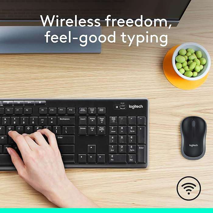 Logitech MK270 Wireless Keyboard and Mouse Combo for Windows, 2.4 GHz Wireless, Compact Mouse, 8 Multimedia and Shortcut Keys, 2-Year Battery Life, for PC, Laptop - Black - Image 2