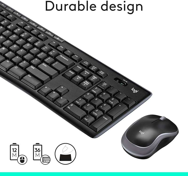 Logitech MK270 Wireless Keyboard and Mouse Combo for Windows, 2.4 GHz Wireless, Compact Mouse, 8 Multimedia and Shortcut Keys, 2-Year Battery Life, for PC, Laptop - Black - Image 6