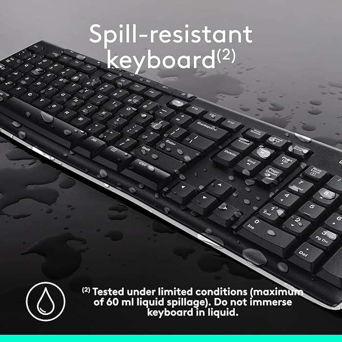 Logitech MK270 Wireless Keyboard and Mouse Combo for Windows, 2.4 GHz Wireless, Compact Mouse, 8 Multimedia and Shortcut Keys, 2-Year Battery Life, for PC, Laptop - Black - Image 8