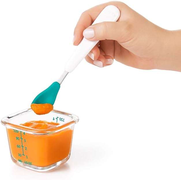 OXO Tot Glass Baby Blocks Food Storage Containers, Teal, 4 oz - Image 12