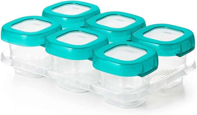 OXO Tot Baby Blocks Freezer Storage Containers 2 Oz - Teal - Image 1