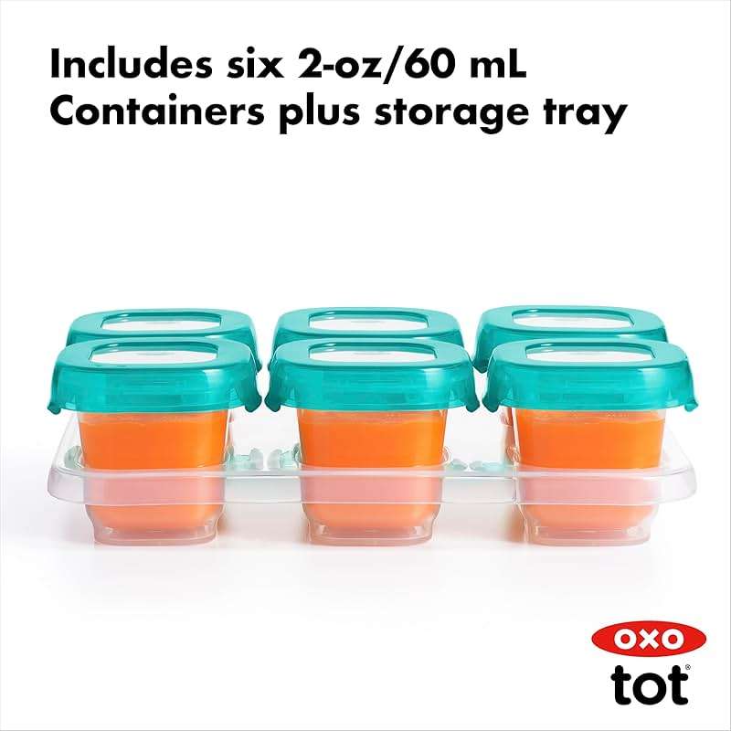 OXO Tot Baby Blocks Freezer Storage Containers 2 Oz - Teal - Image 7