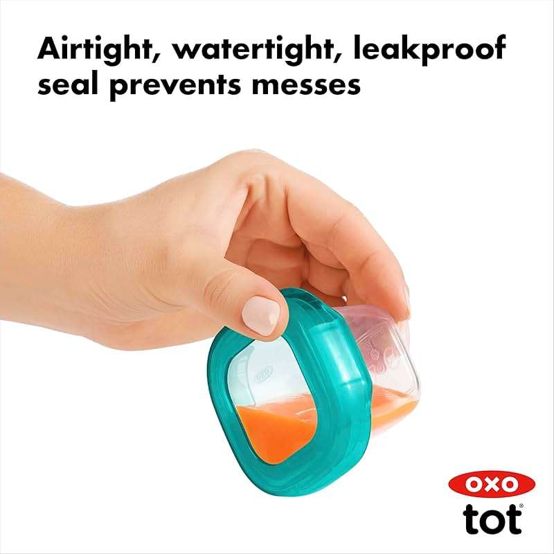 OXO Tot Baby Blocks Freezer Storage Containers 2 Oz - Teal - Image 8
