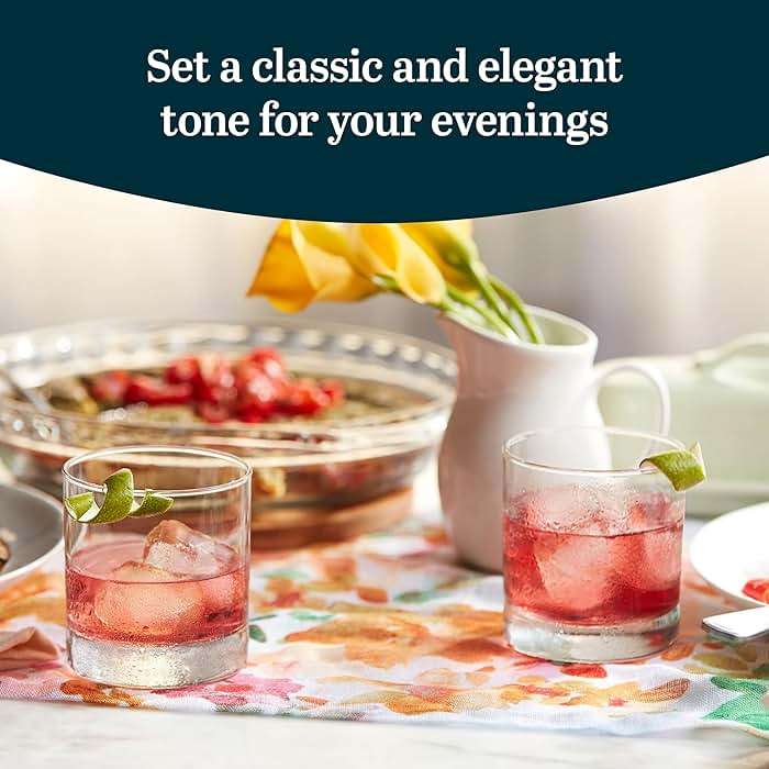 Libbey 917CD Heavy Base Rocks Glasses Set of 12, Rocks Glass Cups Set with Simple Lines, Elegant Old Fashioned Glass for Whiskey,Cocktails and More - Image 3