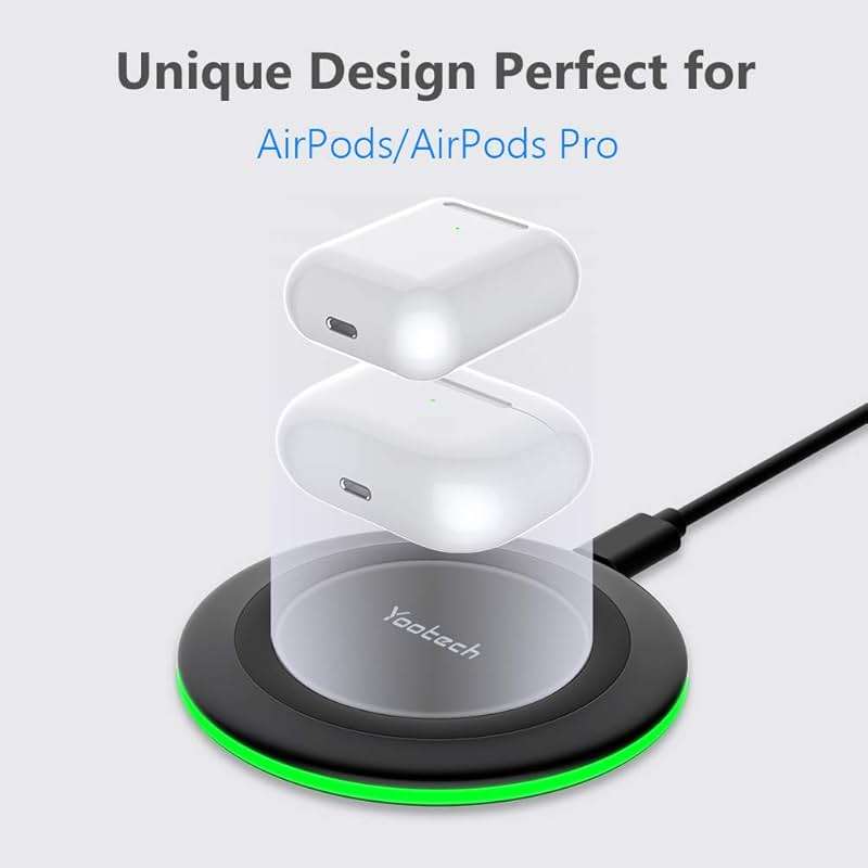 Yootech Wireless Charger,10W Max Wireless Charging Pad Compatible with iPhone 17/17 Pro/17 Pro Max/Air/16/15/14/13/SE 2022/12/11,Samsung Galaxy S25/S24/S23,for AirPods Pro 3(No AC Adapter) - Image 3