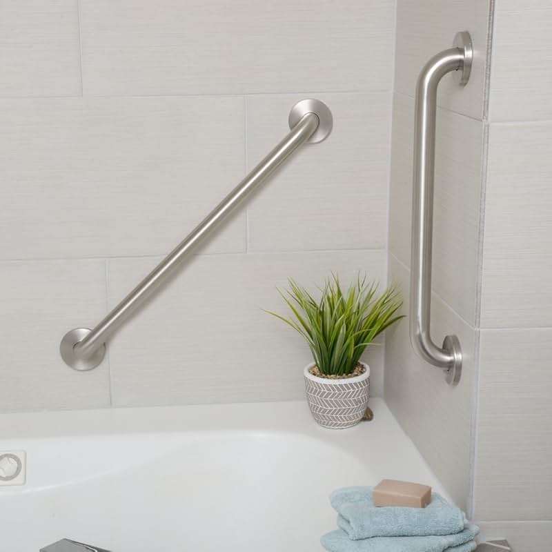 Amazon Basics Bathroom Handicap Safety Grab Bar, 18 Inch Length, 1.25 Inch Diameter, Holds up to 500LBs, ADA Compliant, Stainless Steel - Image 5