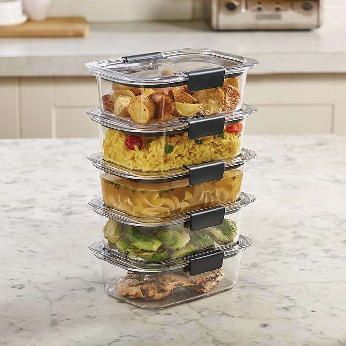 Rubbermaid Brilliance Tritan Plastic Food Storage Containers BPA Free Airtight Lids Ideal for Lunch Meal Prep & Leftovers Set of 5 (3.2 Cup) - Image 8
