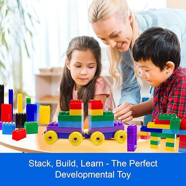 Dimple Building Blocks for Toddler (300 Pcs) Stacking Toys & Puzzle Games for Learning and STEM Fun Montessori Toys, Educational Baby Blocks Age 3+ Toddler Boy & Girl Birthday for Kids - Image 3