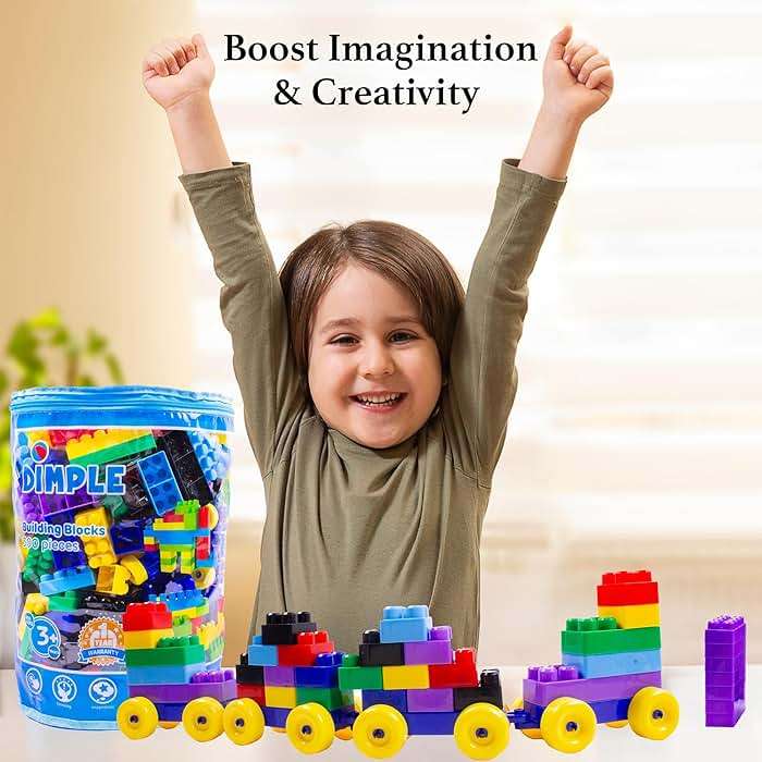 Dimple Building Blocks for Toddler (300 Pcs) Stacking Toys & Puzzle Games for Learning and STEM Fun Montessori Toys, Educational Baby Blocks Age 3+ Toddler Boy & Girl Birthday for Kids - Image 4