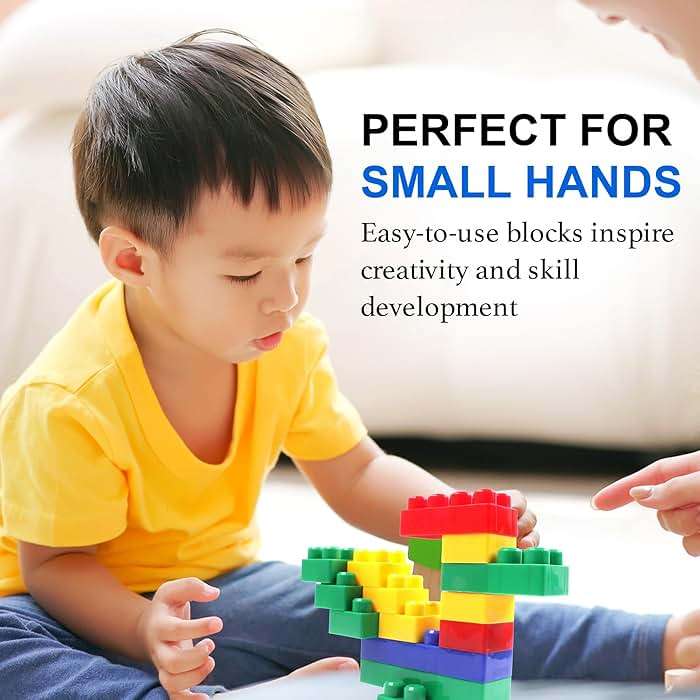 Dimple Building Blocks for Toddler (300 Pcs) Stacking Toys & Puzzle Games for Learning and STEM Fun Montessori Toys, Educational Baby Blocks Age 3+ Toddler Boy & Girl Birthday for Kids - Image 7