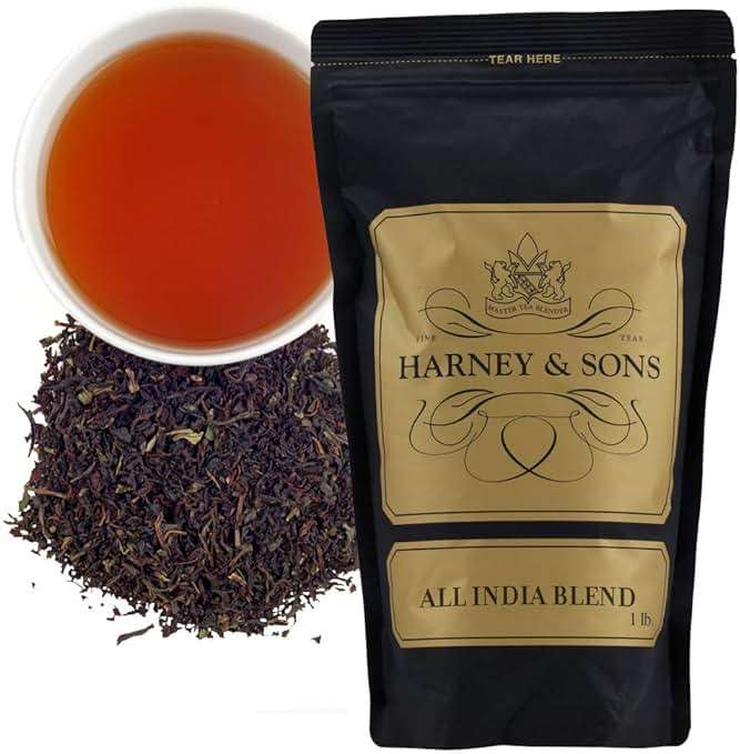 Harney & Sons All India Blend Loose Leaf Black Tea – Robust Indian Tea Blend, Caffeinated, 16 oz Bag - Image 1