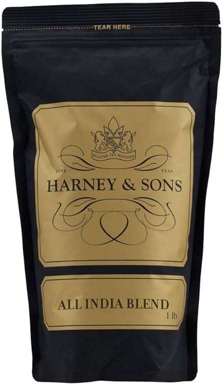 Harney & Sons All India Blend Loose Leaf Black Tea – Robust Indian Tea Blend, Caffeinated, 16 oz Bag - Image 2