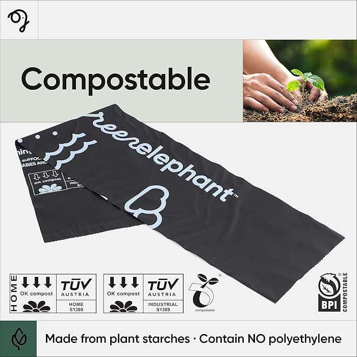 Green Elephant Portable Waste Bags – Camping Potty Liners, Biodegradable Sanitary Bags for 5 Gallon Bucket, Outdoor Use, 15 Count, 8 Gal (1 Pack) - Image 3