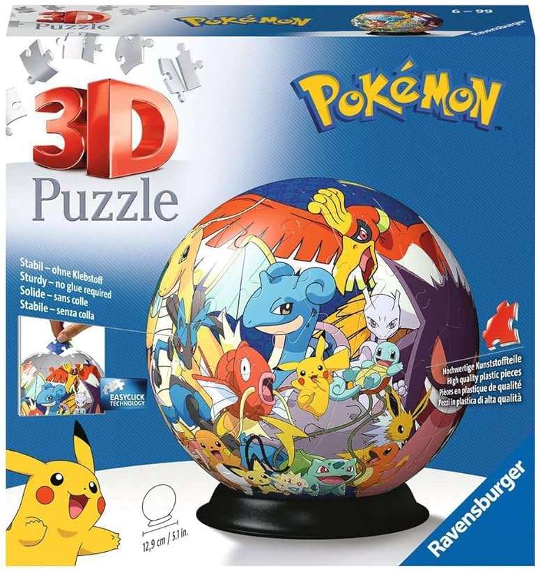 Ravensburger Pokemon 3D Jigsaw Puzzle Ball for Kids Age 6 Years Up - 72 Pieces - No Glue Required - Gifts for Boys and Girls - Image 1