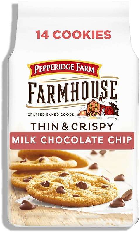 Pepperidge Farm Farmhouse Thin and Crispy Milk Chocolate Chip Cookies, 6.9 OZ Bag (14 Cookies) - Image 1