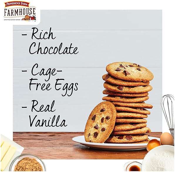 Pepperidge Farm Farmhouse Thin and Crispy Milk Chocolate Chip Cookies, 6.9 OZ Bag (14 Cookies) - Image 3