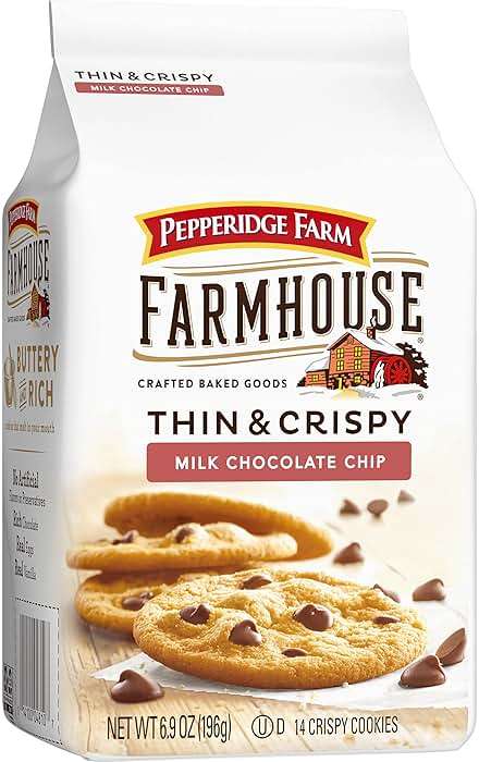 Pepperidge Farm Farmhouse Thin and Crispy Milk Chocolate Chip Cookies, 6.9 OZ Bag (14 Cookies) - Image 8