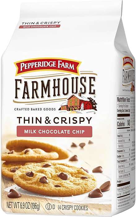 Pepperidge Farm Farmhouse Thin and Crispy Milk Chocolate Chip Cookies, 6.9 OZ Bag (14 Cookies) - Image 9
